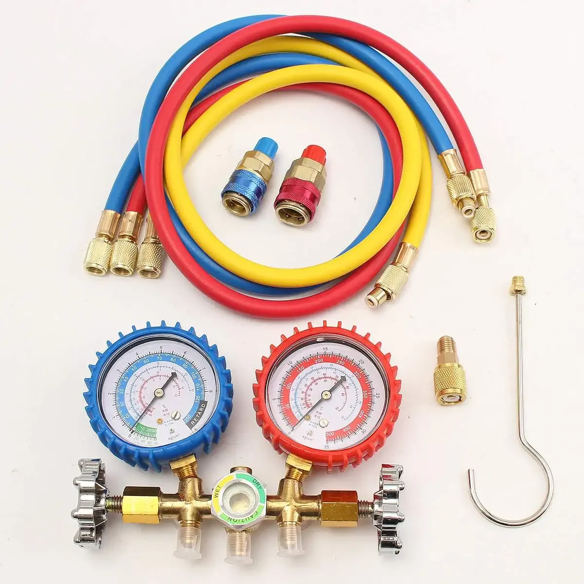 Air Conditioning Manifold Gauge Set Lightweight Test Diagnostic Repair Tools Kit Portable for R134A R12 R22 R502 Refrigerant