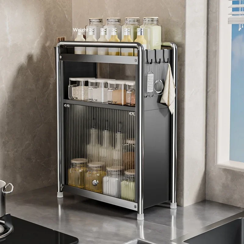 Narrow Pullout Multi Tier Spice Rack Drawer Organizer Kitchen Island Cart Space Saving Salt Pepper Jar Storage Utility Cart