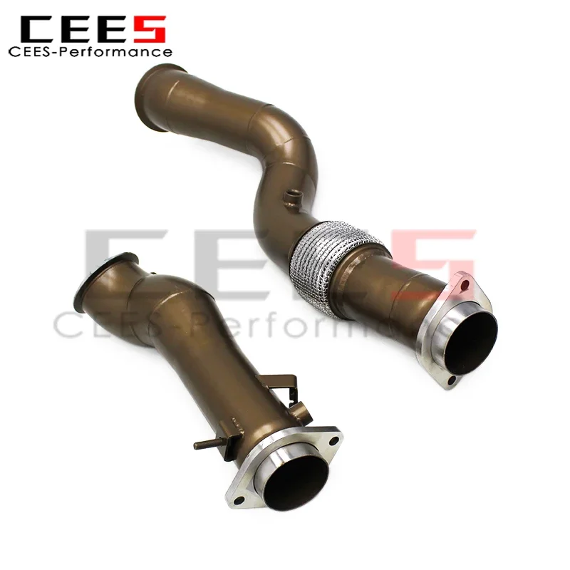 

cees Downpipe Exhaust Pipe 304 Stainless Steel for BMW M3 M4 F80 F82 3.0T 2014-2019 with Ceramic Insulation Exhaust Pipes System