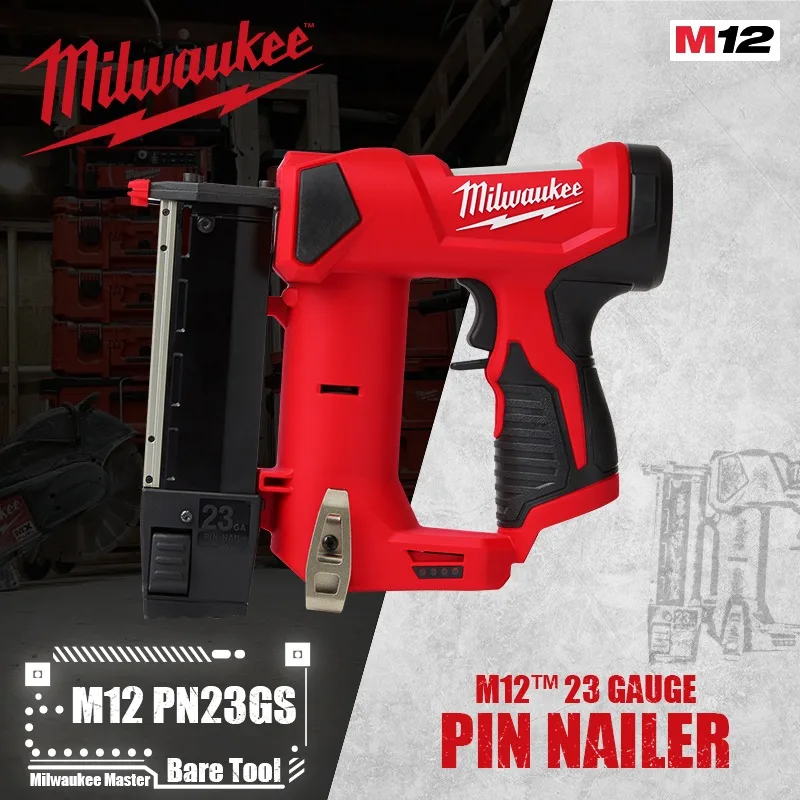 Milwaukee-M12 pn23gs、2540、m12™ブラシレスコードレス ピンnailer 12vリチウム電動工具、23ゲージ