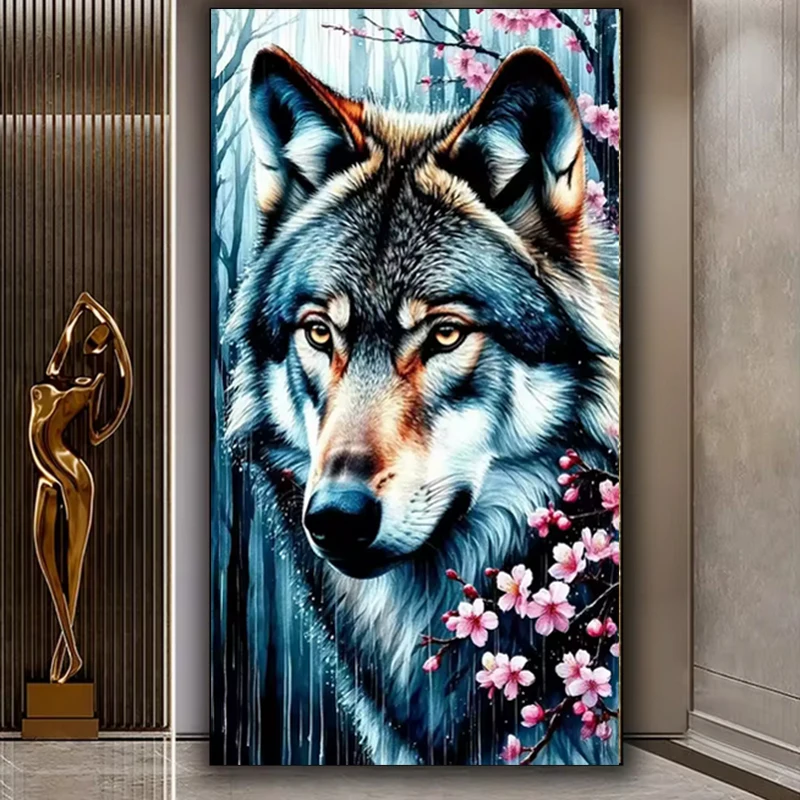 

5D DIY наборы алмазной живописи ювелирные изделия вышивка крестиком полная квадратная круглая мозаика фэнтезийный волк цветок вышивка комната украшение дома