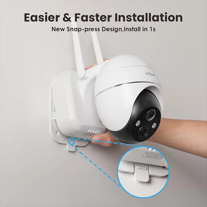 ieGeek 5MP Wireless Outdoor WiFi Surveillance Camera, Solar Camera, 360 Degree Camera, Human PIR Detection, Colour Night Vision image 6