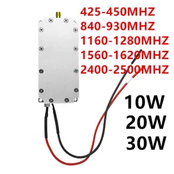 Amplificador de potência do RF, 10W, 20W, 425-450MHz, 840-930MHz, 1160-1280MHz, 2400-2500MHz