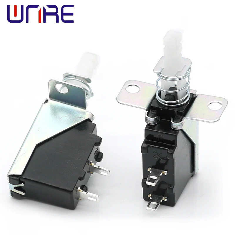 SW-3-2 2pin Self-locking Power Switch White Handle With Spring TV Keyboard Home Appliance Switch Button Accessories