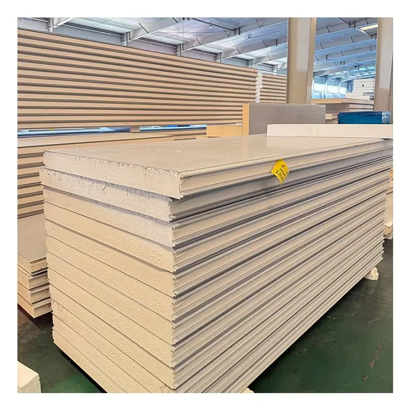 Decorative Fireproof PU Polyurethane Foam Insulated Metal Sandwich Panels for Container Use Energy Saving