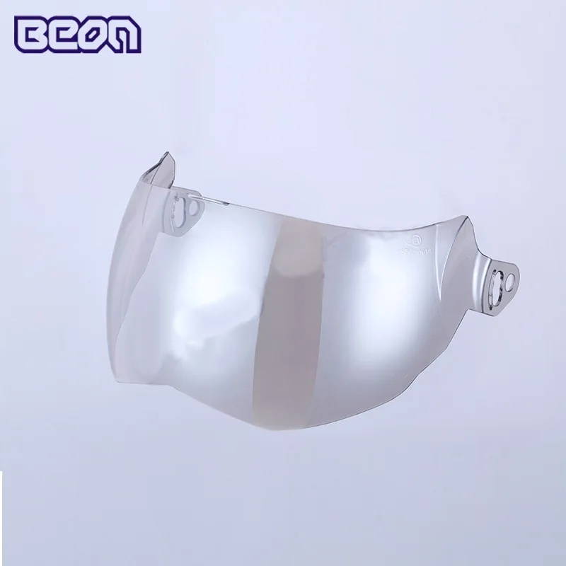 beon-b702-オートバイヘルメットレンズ、クリアシルバーカラーモトモトクロスヘルメットバイザー