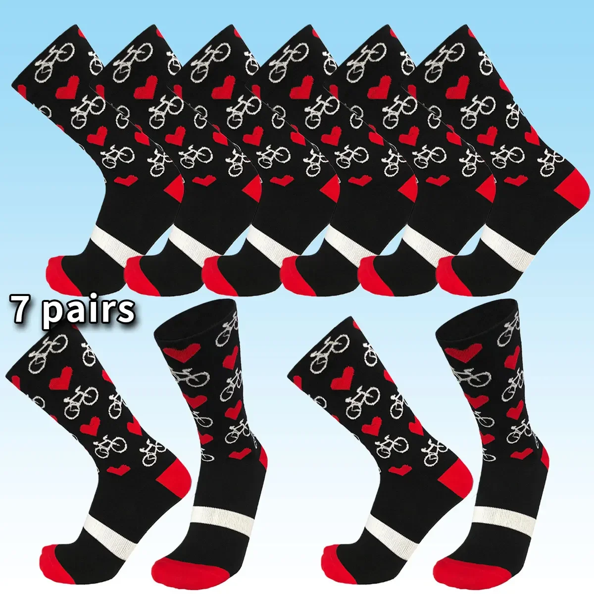 

7 pairs of brand new professional competition compression cyclingsocksformen and women road cycling cycling sportsrunningsocks