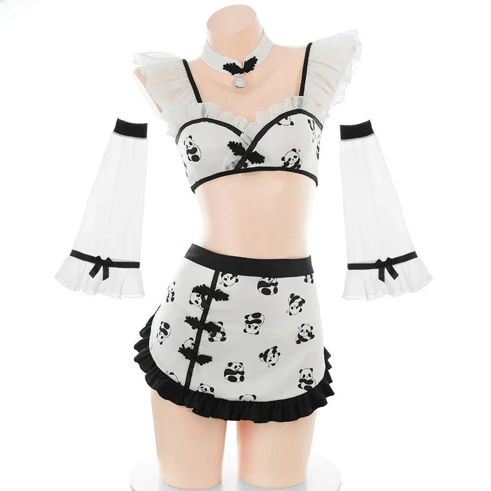XXOO, nuevo, erótico, Sexy, Panda chino, uniforme de sirvienta de cocina, trajes Hanfu, disfraz de Cosplay