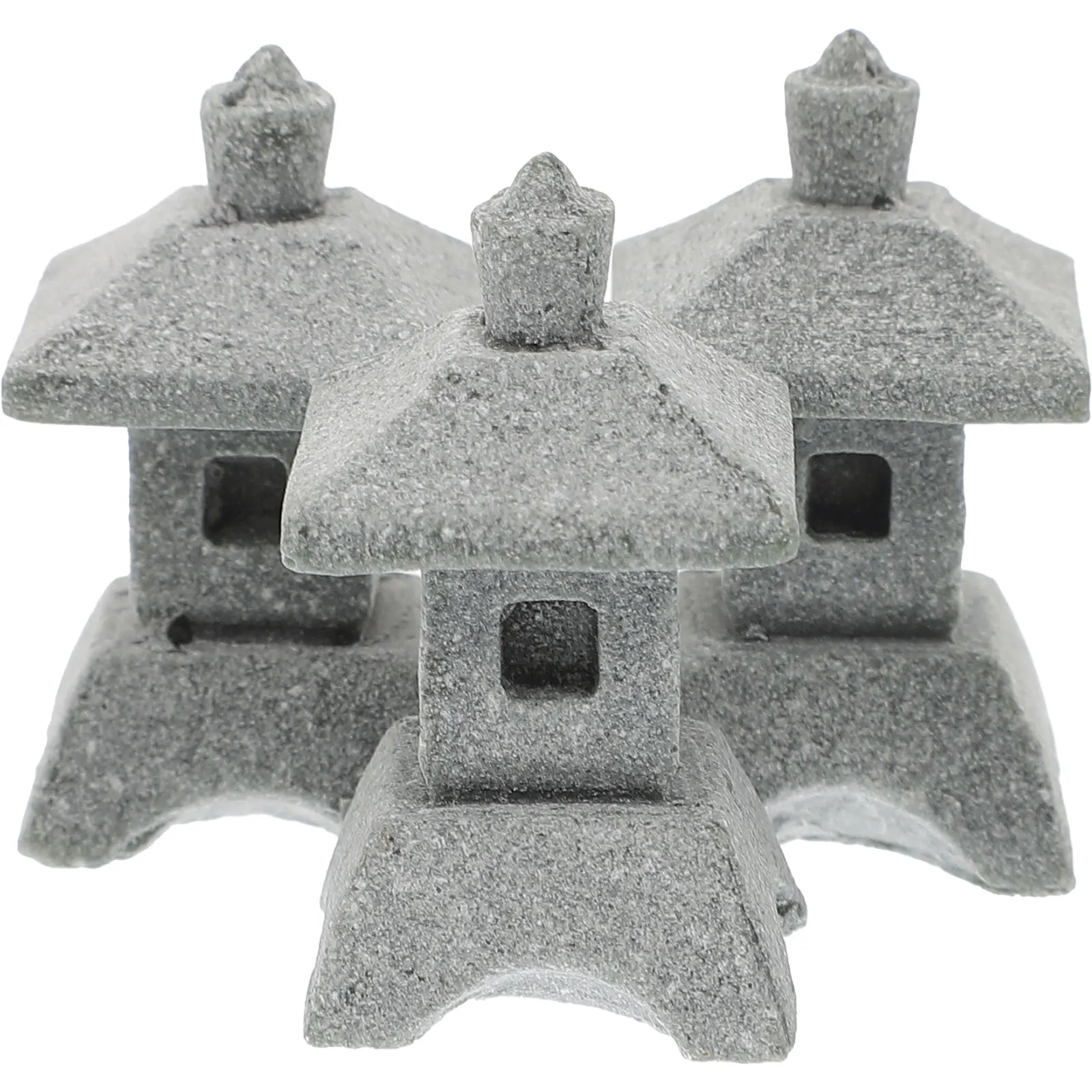 

4pcs Simulation Landscape Pavilion Miniature Sandstone Pagodas Bonsai Decor Durable Garden Outdoor Yard Mini Model Layout