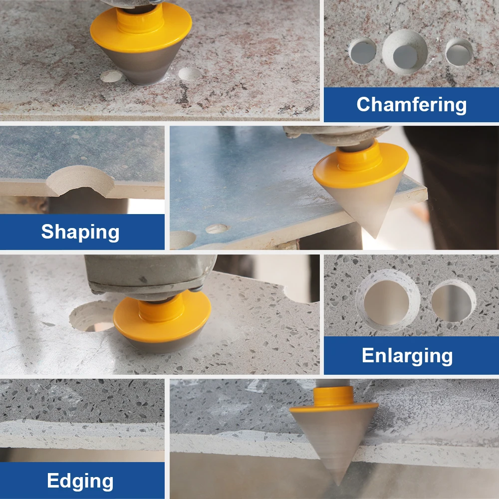 Imagem -05 - Highdril-diamond Champer Milling Bits para Porcelana Cerâmica Mármore Azulejo Ampliação Moagem Polimento Buraco Existente Finger Cutter