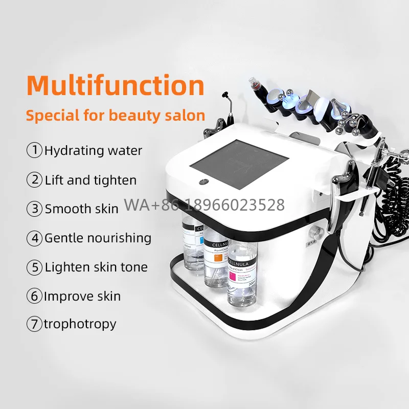 Hydro‑Abrasion & Oxygen Jet Beauty System, Multi‑Handle Facial Beauty Equipment With Micro‑Abrasion & Massage Hammer For Salon