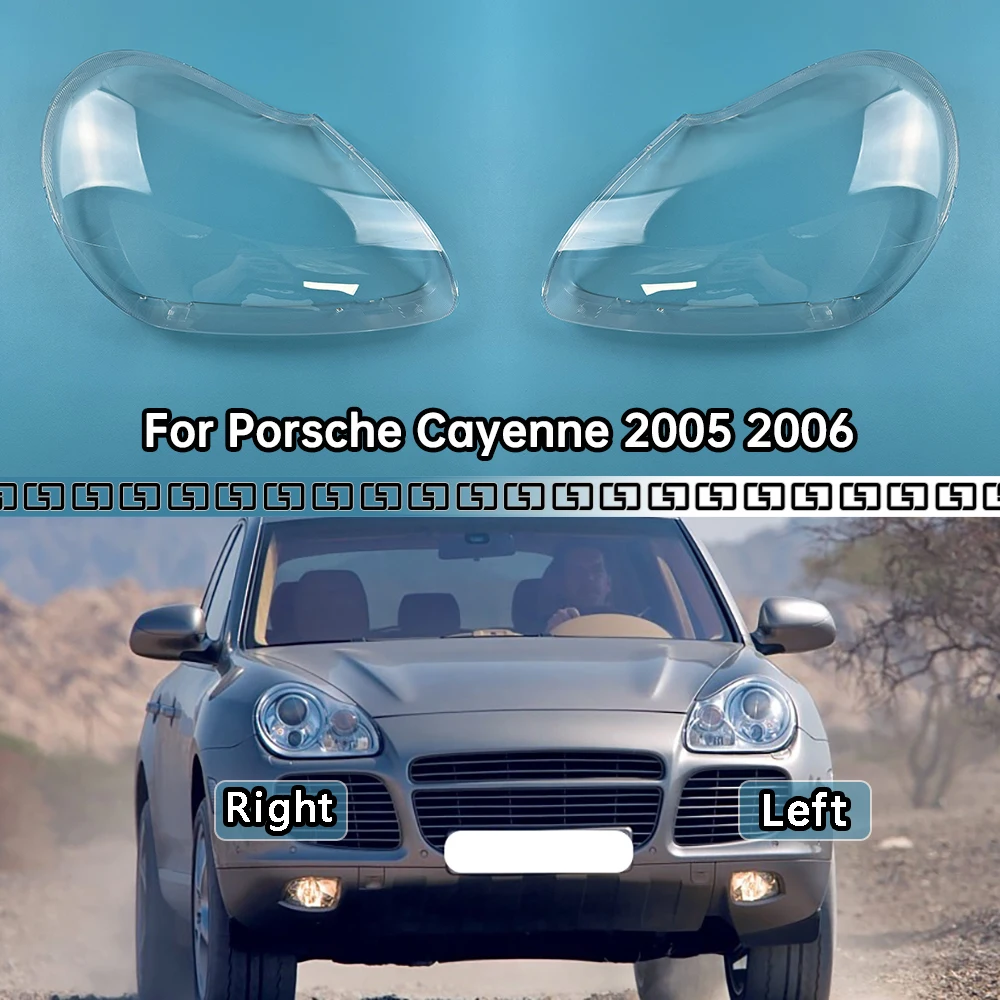 

For Porsche Cayenne 2005 2006 Headlamp Cover Transparent Headlight Lens Plexiglass Replace Original Lampshade