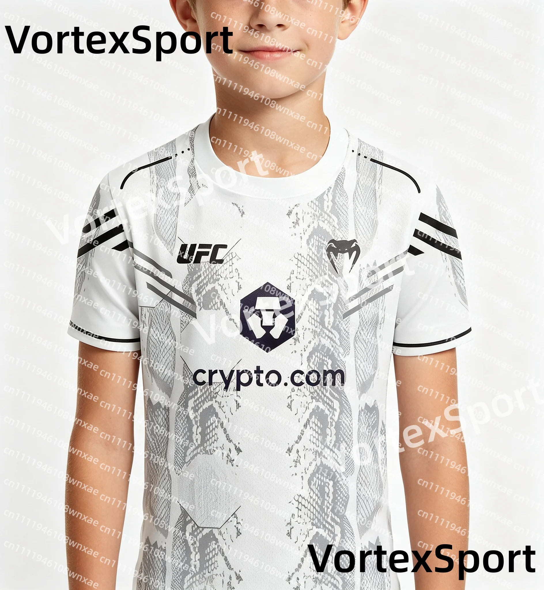 Neu eingetroffen: Kinder- und Herren-UFC-Box-T-Shirt, schnelltrocknend, alle Größen, Kurzarm, Rundhalsausschnitt, für Boxtraining und Fitness. – Detail 6