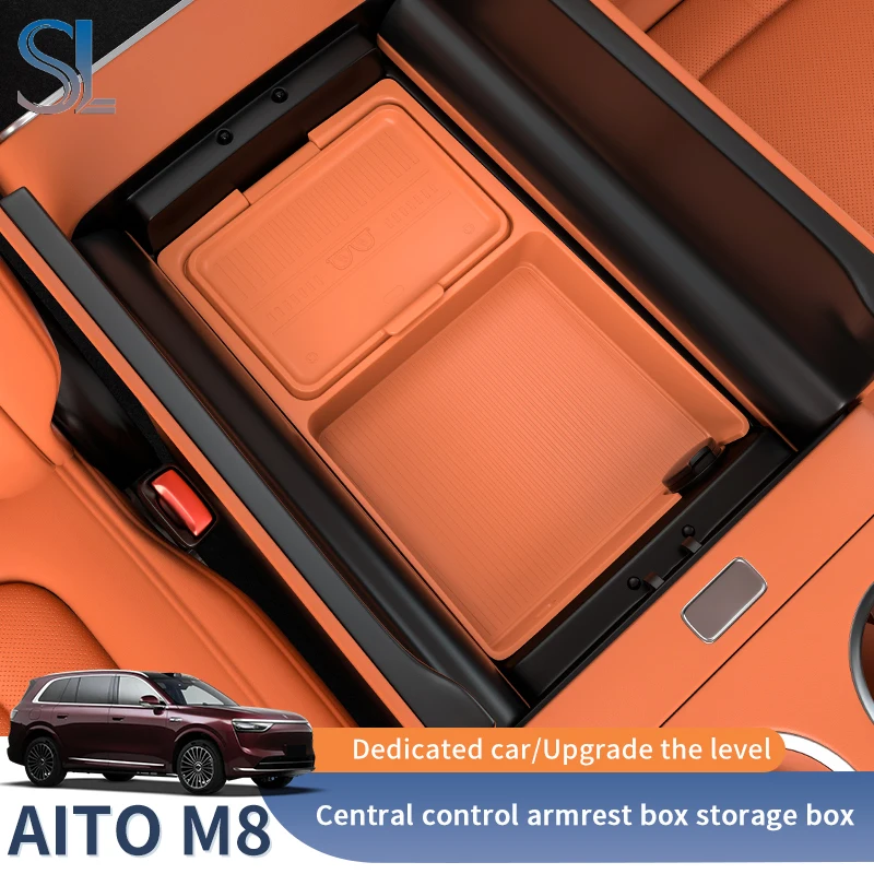 

For Aito M8 5/6seat 2025 2026 Central Armrest Storage Box Center Console Organizer Containers Tray Interior Accessories