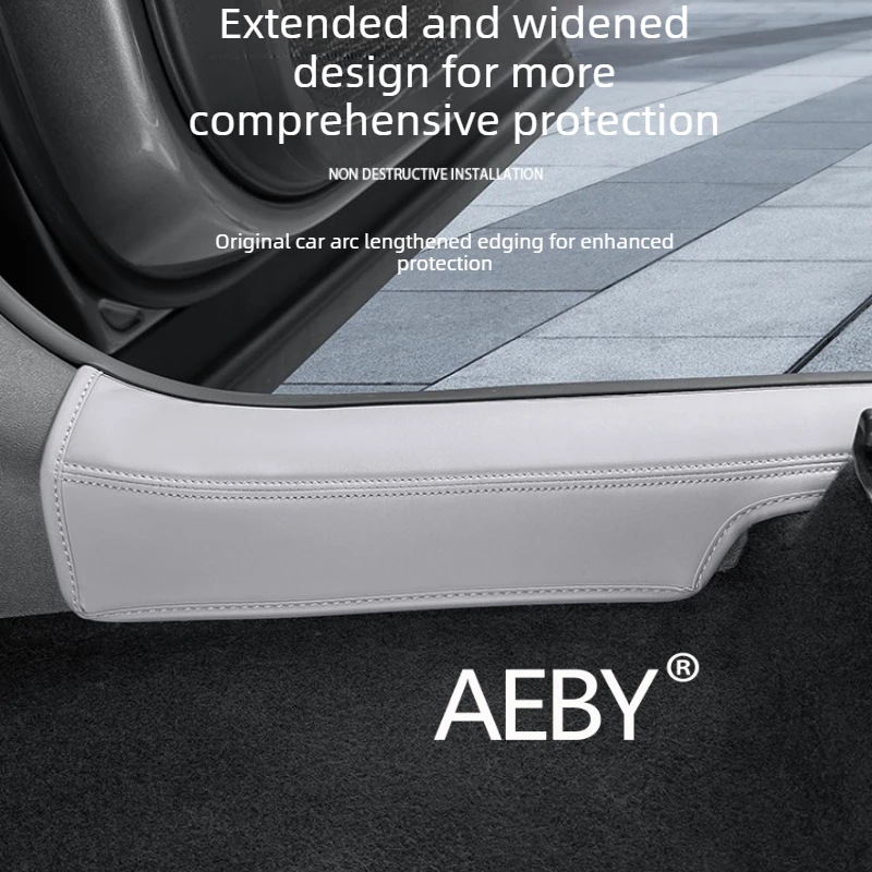 

AEBY For BYD Atto 2 Smart Driving Editio 2024-2025 Thickened Leather Car Door Sill Protector,Anti-Scratch Kick Plate,Interior