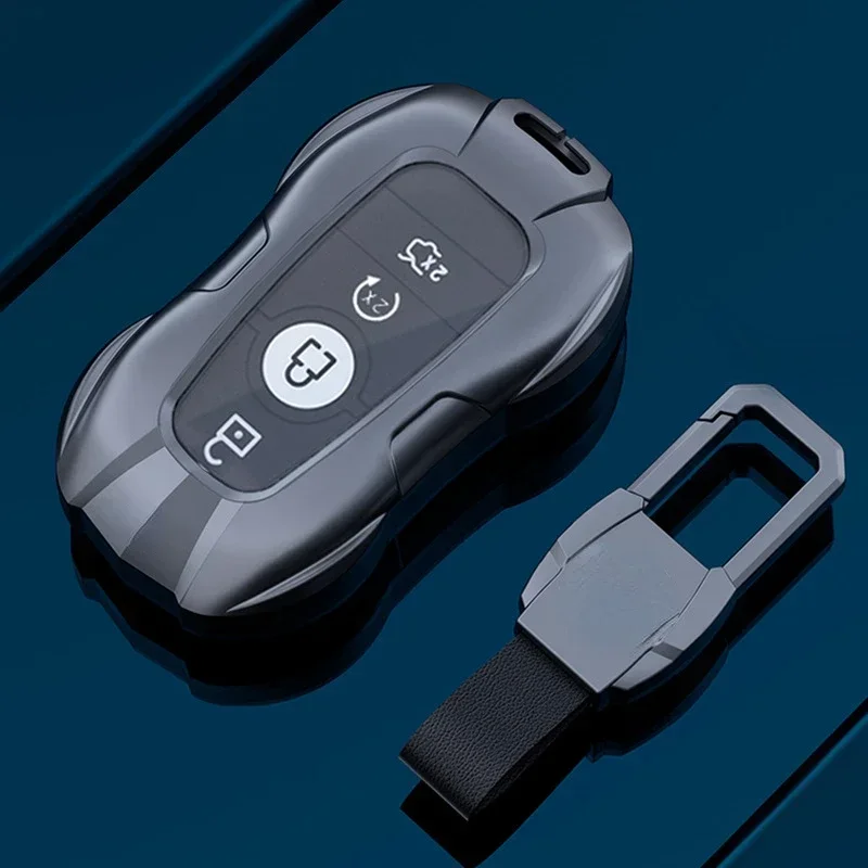 

Weizhida For Ford Mustang 2018-21 Zinc Alloy Space Gray/Temperament Silver Car Key Case Keyless Cover Key Shell Car Accessories