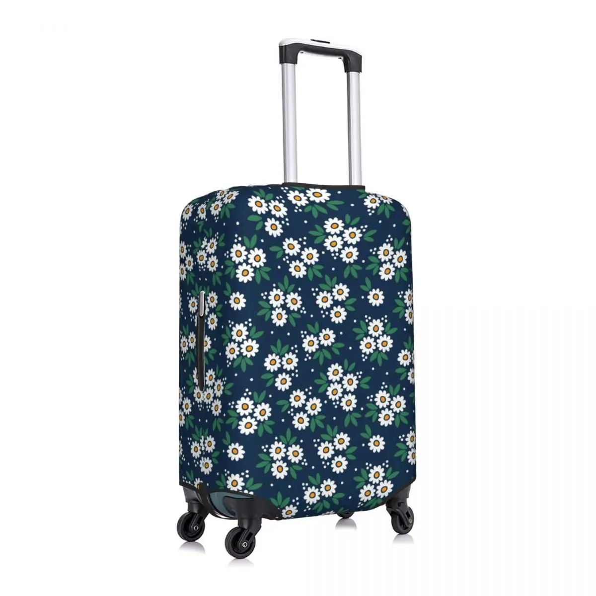 Daisies Blossom Suitcase Cover Abstract Flowers Print Flight Travel Useful Luggage Supplies Protection