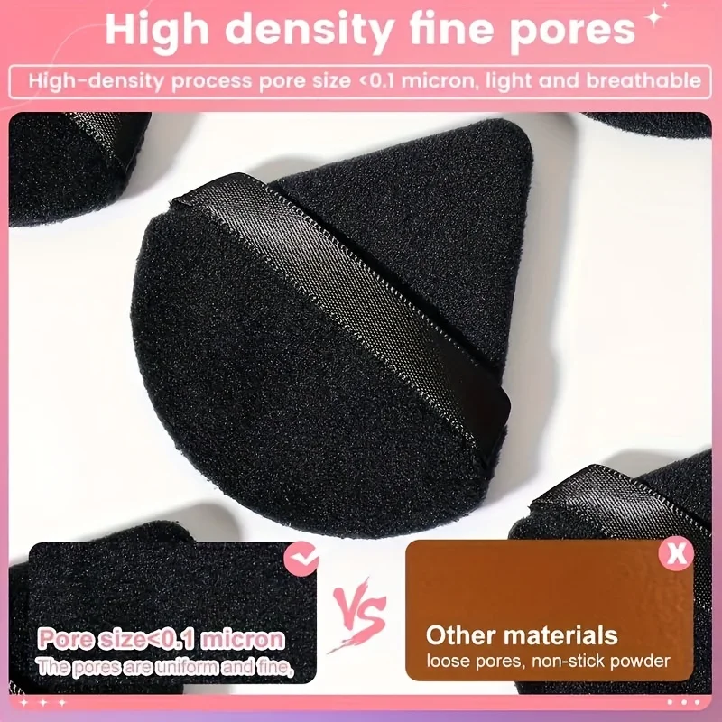 Ensemble de bouffantes de poudre triangulaires, 25 pièces, éponges de mélange de velours pour la cuisson et le fond de teint liquide |   Kit de voyage à contrôle d'huile pour tous types de peau