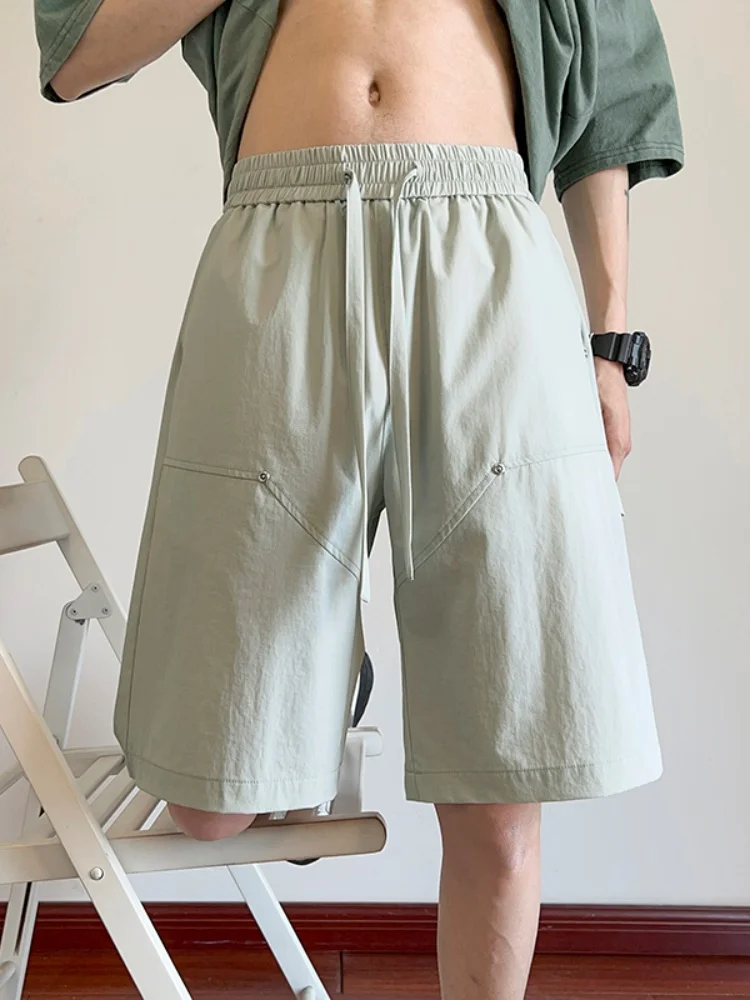 

Men's Summer Thin Ice Silk Workwear orts Loose Fit Straight Leg Qui Dry Spor Five-Minute American Logging Pants