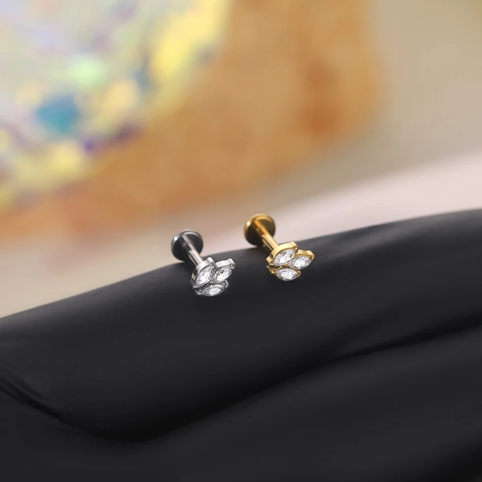 1 قطعة 16 جرام التيتانيوم اللولب الثقب صغيرة ماركيز تشيكوسلوفاكيا الزنمة مسمار الأذن الغضروف ثقب Labret الشفاه شقة عودة وأقراط للنساء