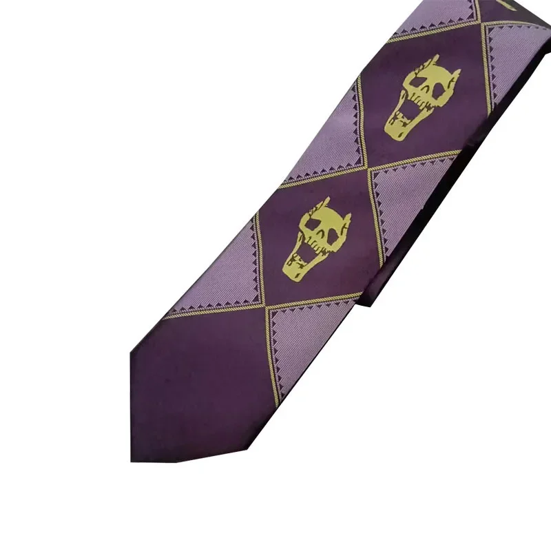 JoJo's Bizarre Adventure Kira Yoshikage Tie Cosplay Anime KILLER QUEEN, Calavera, cuello, cielo, puerta, accesorio de Cosplay