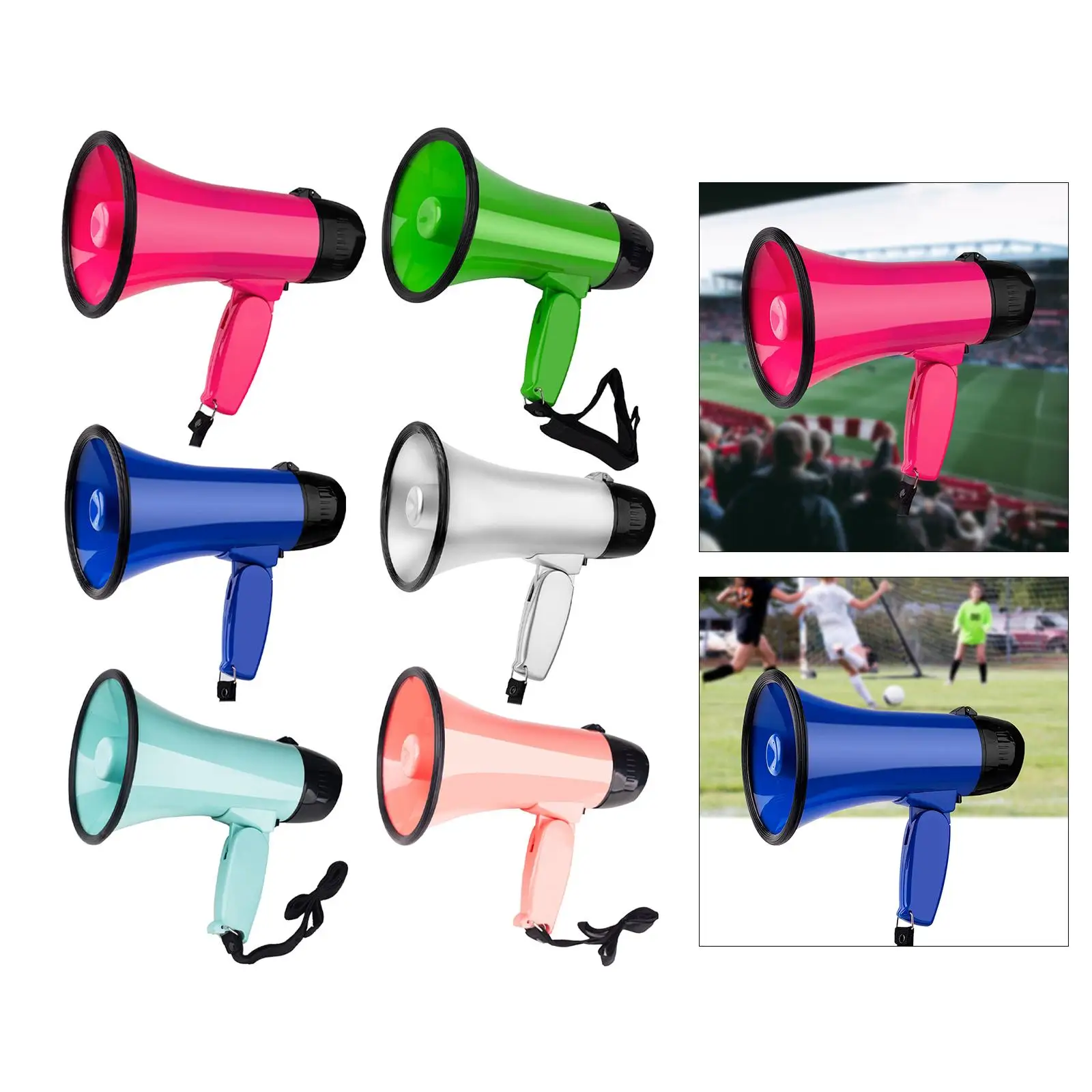 Handheld Bullhorn Megaphone Voice Recording 25W Alarm for Soccer, Football, image 2