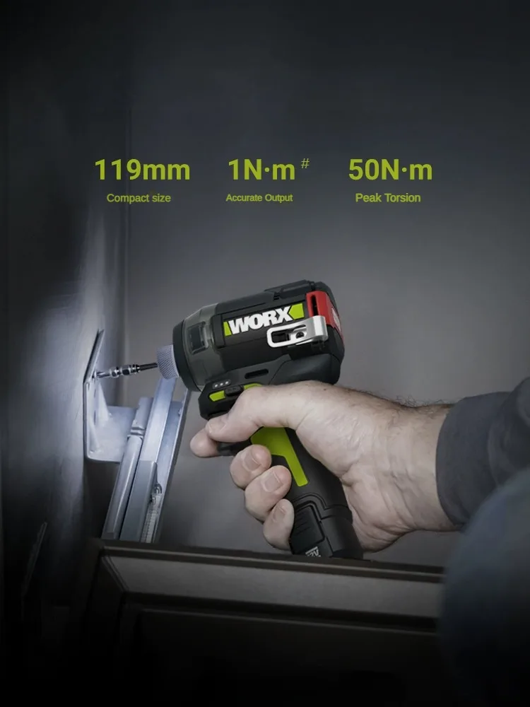 WORX WU138 2.5Ah بطارية 3.0Ah شاحن 0il ضغط فرش تأثير الحفر 12 فولت 50Nm 1300 دورة في الدقيقة 4000bpm الذكية مخلب الحفر الكهربائية #5