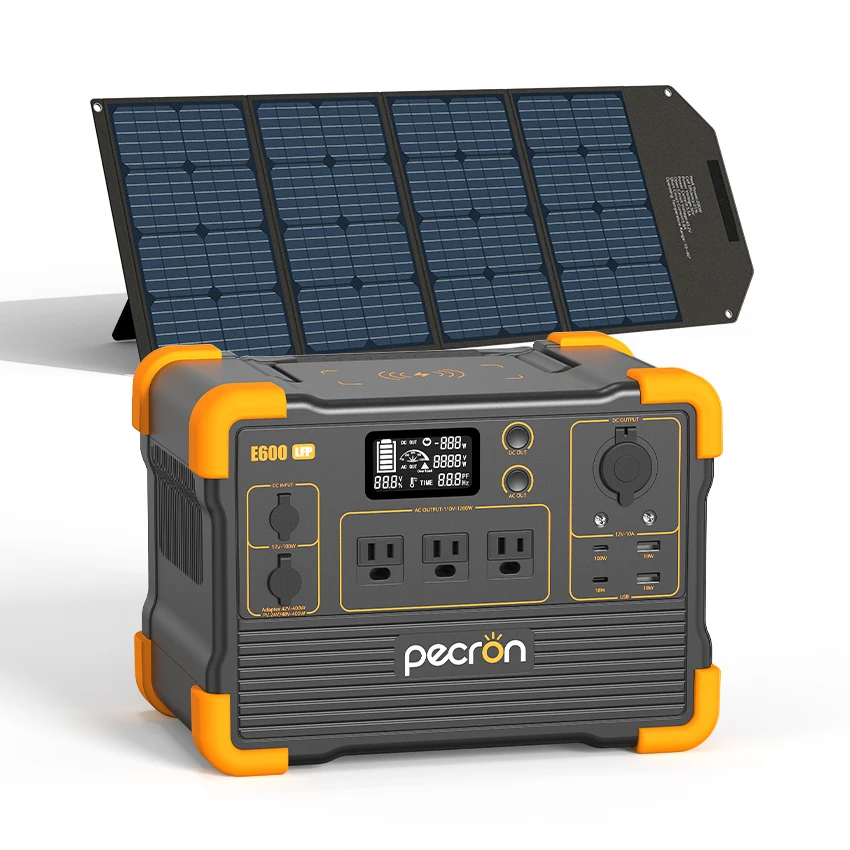 

【Hot】PECRON 1200W E600LFP Solar Generator, LiFePO4 Portable Power Station, Solar Energy System Energy Storage Power Station