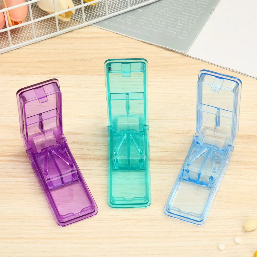 Portable Pill Cutter Box Mini Drug Box Tablet Cutter 6 Colors Pill Case Storage Crusher Travel Pill Box