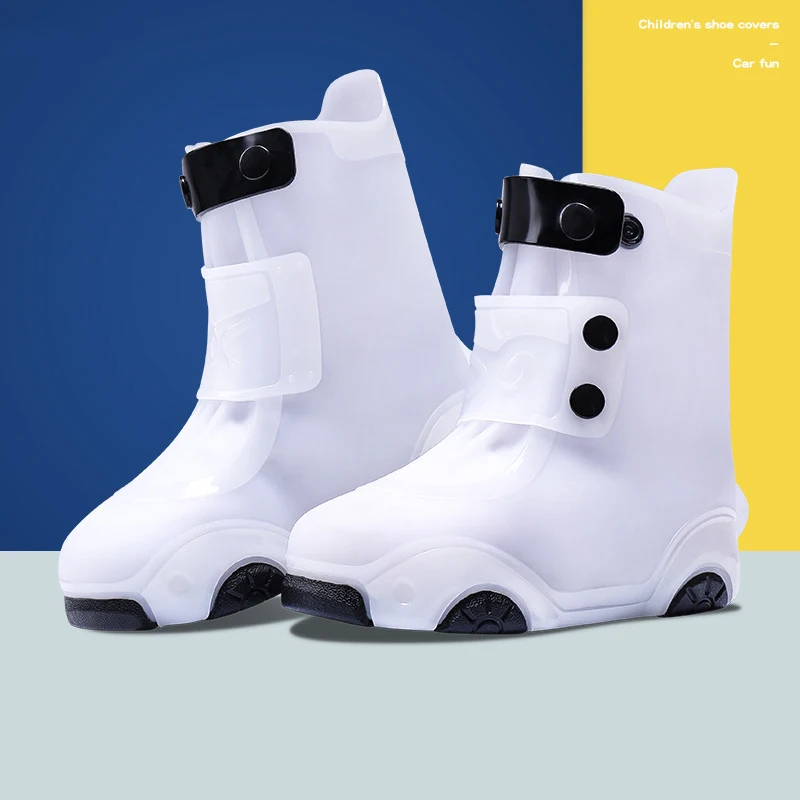 

Children Rain Boots Shoe Cover Non-slip Wear-resistant Rain Gear Splash-proof PVC Reusable Rain Boot Cover