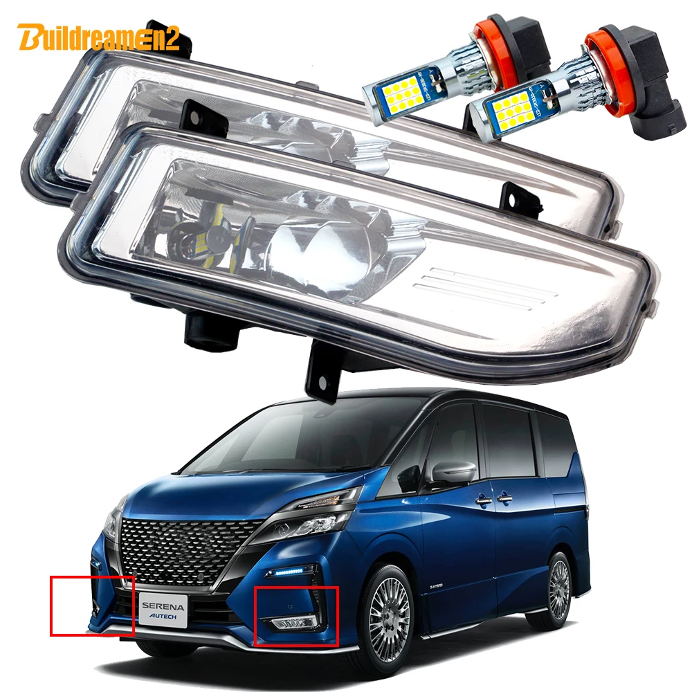 2 Pieces Car Front Bumper LED Fog Light Assembly 24W H11 High Bright For Suzuki Landy Nissan Serena C27 2018 2019 2020 2021 2022