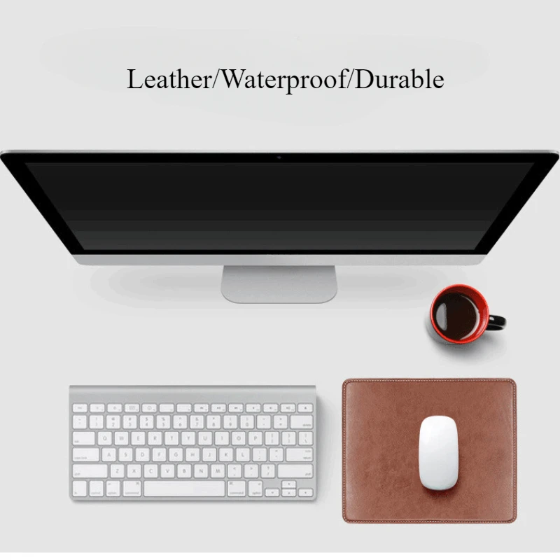 

Simple PU Mouse Pad Solid Color Art Design Leather Gaming Waterproof Mat For Laptop Table Office Non-slip Mousepad 20x24cm