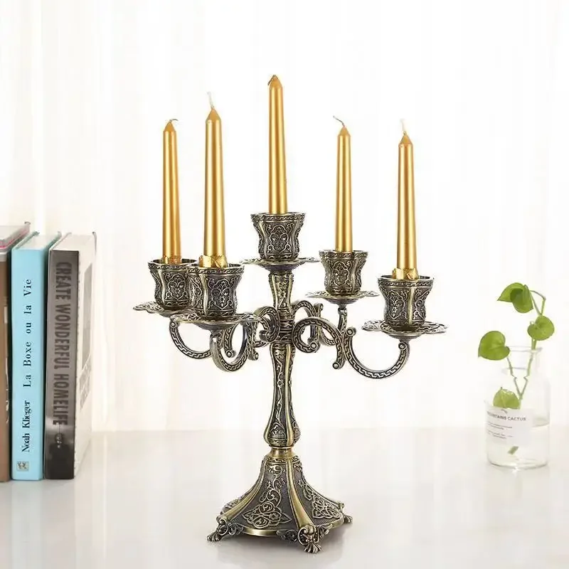 New Home Decor  Bronze Candelabra Metal Candle Holders Wedding Candlesticks Event Candle Stand Table Centerpiece