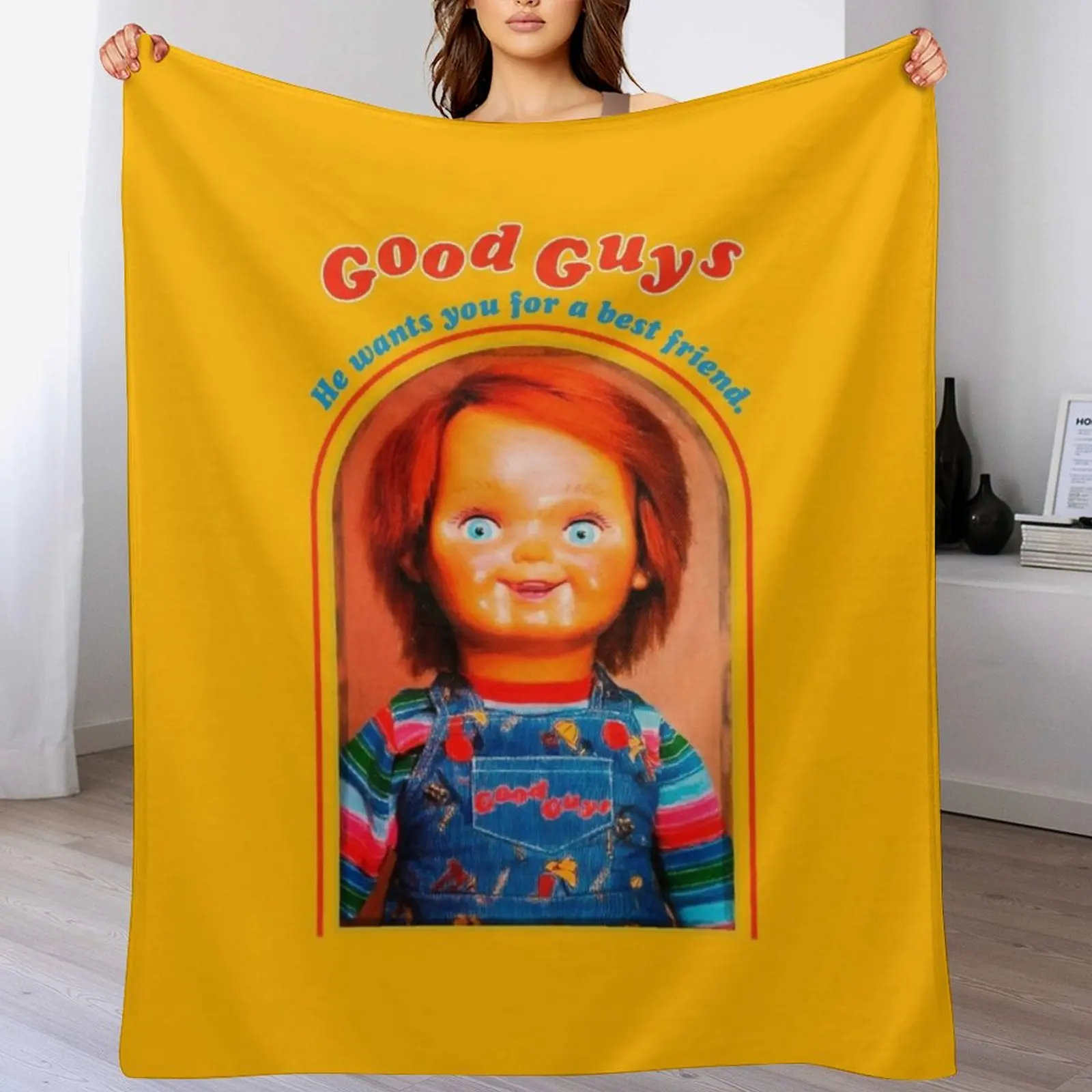 

Chucky Retro Movies Throw Blanket Soft Hairys Blankets