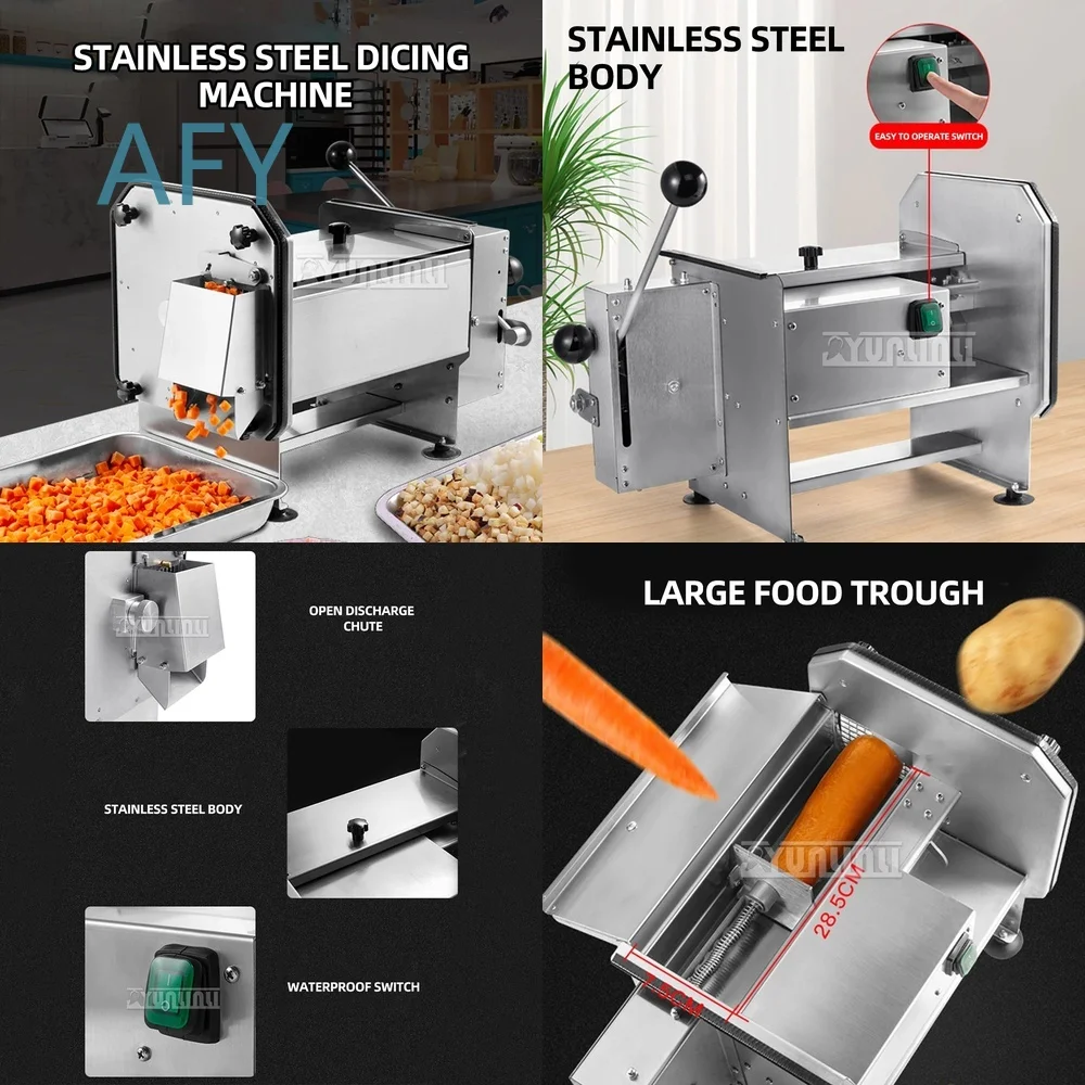 Commercial Vegetable Dicer for Potato Carrot Onion Automatic Dice Cutter Machine Granular Cube Shredder Food Prep Equipment
