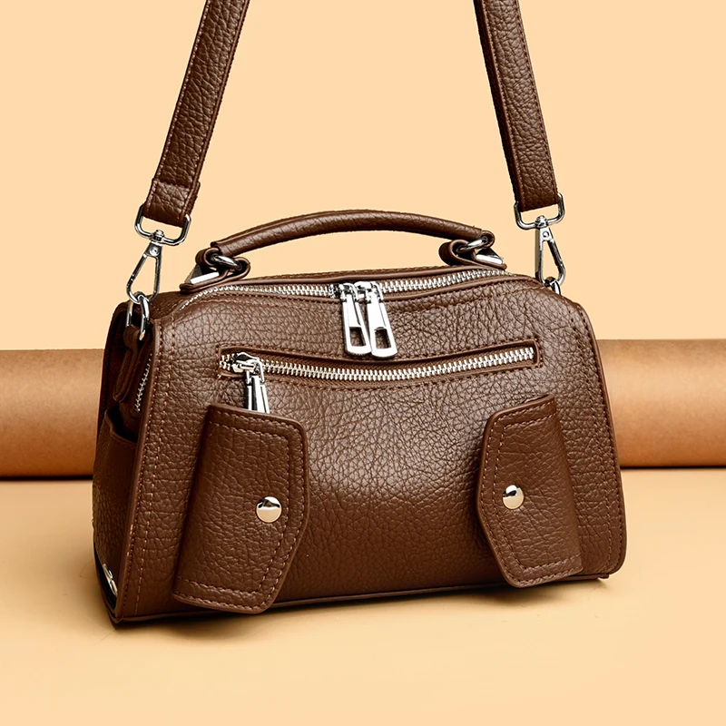 

Top-handle Hobo Bag Leather Women Handbags Female Leisure Shoulder Bags Fashion Purses Vintage Bolsas Large Capacity Tote Bag