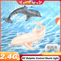 RC Dolphin Remote Control Shark Animal Whale Spray Water Toy 2.4G Water Boat Ship Robots Fish Electric Toys for Kids Xmas Gifts