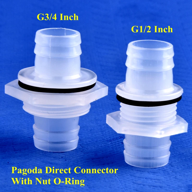 

5~200 Pcs Pagoda Direct Connectors Aquarium Fish Tank With Nut O-Ring Through Board Joint Garden Irrigation Water Pipe Adapters