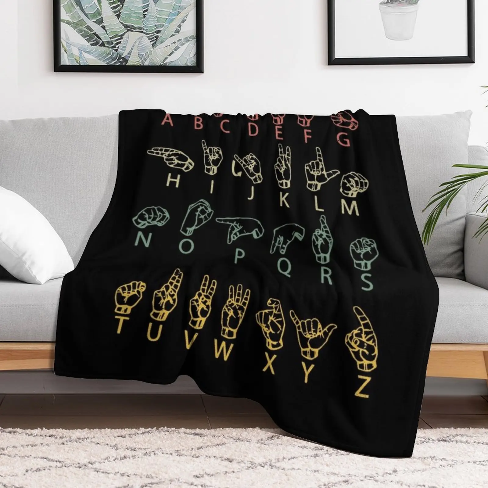 ASL American Sign language Throw Blanket Heavy Summer Beddings Blankets