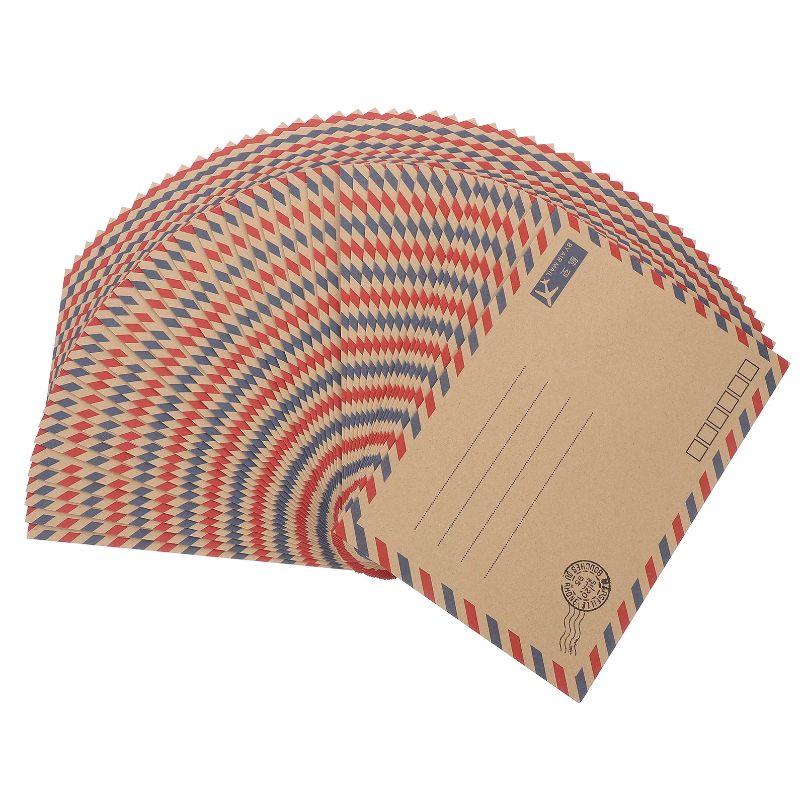

48Pcs Kraft Paper Envelopes and Letter Papers Set Vintage Airmail Stationery for Personal Letters Graduation Congratulations