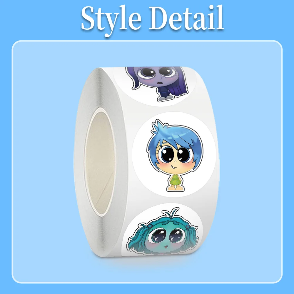 500 pz/rotolo Inside Out Disney Anime Rotolo Adesivi Kawaii Cartoon Etichetta Sigillo Adesivi Rotoli Adesivi Per Il Telefono Bagagli adesivi