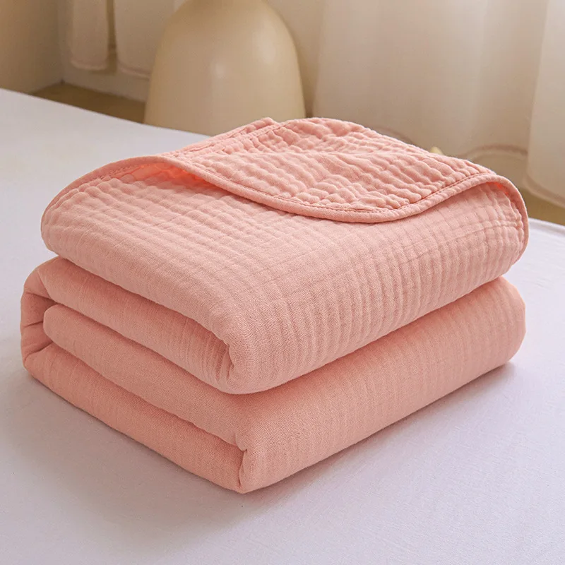 Cotton Blanket for Bed 6 Layer Gauze Thin Towel Quilt Baby Blankets Throw Warm Bedspread for Single Double Queen King Bed Cover