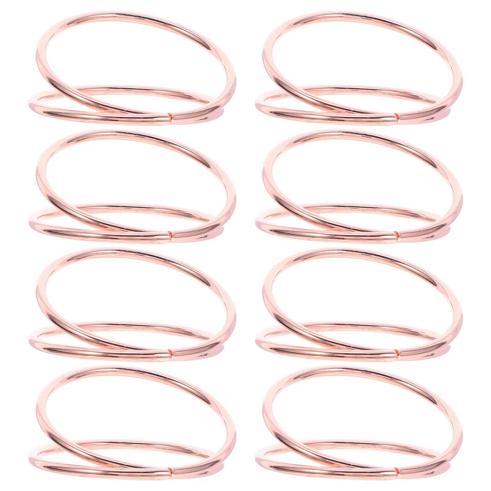 

8Pcs Rose Gold Napkin Rings Modern Design Metal Holder for Wedding Banquet Table Decoration DIY Cloth Napkin Holder