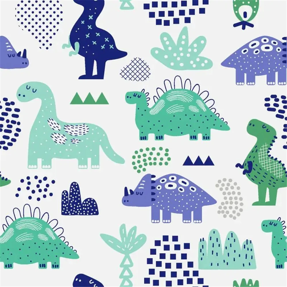 Custom Cartoon Dinosaur Wallpaper for Children's Room Wall Mural Wall paper Boys Girls' Bedroom TV Background home decor sticker