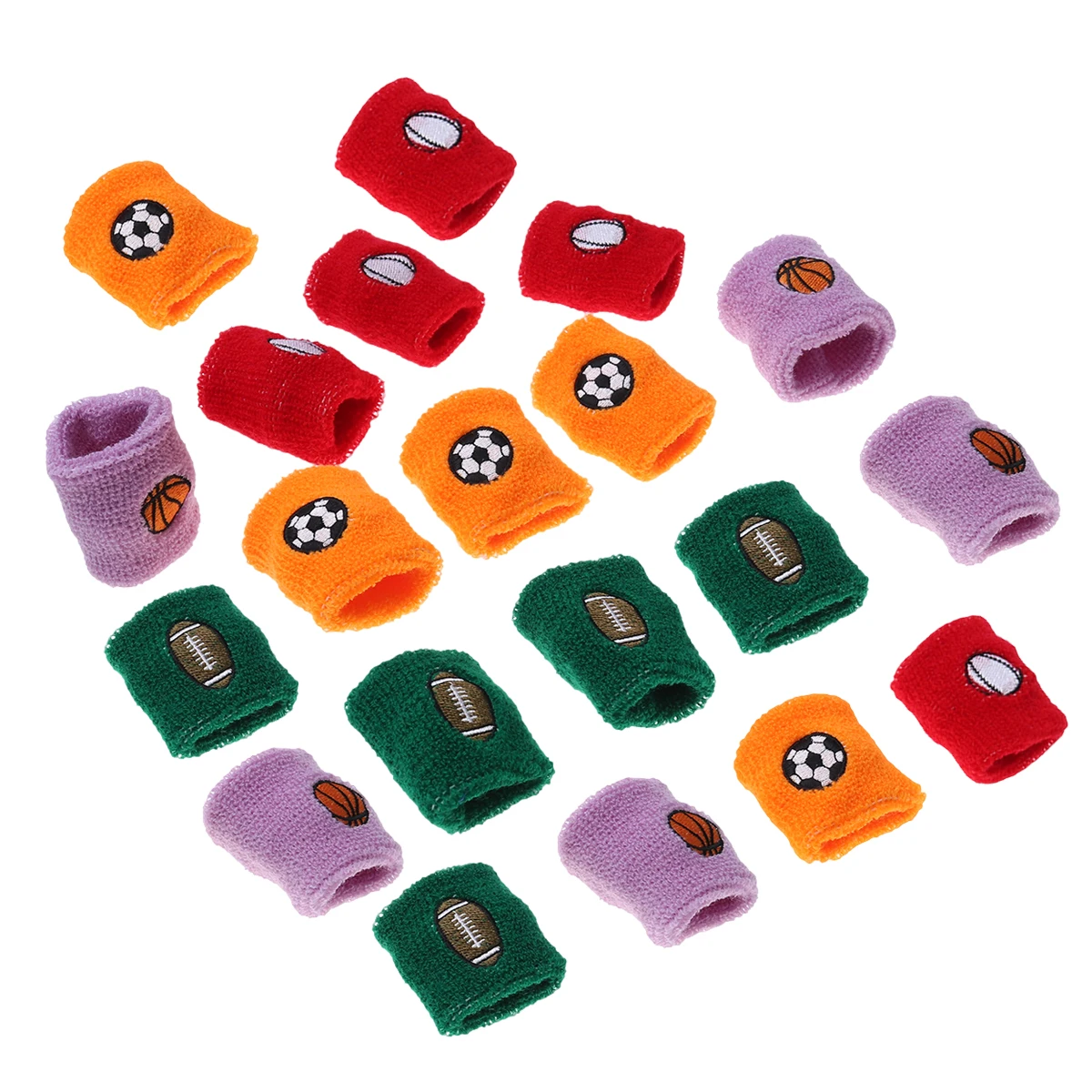 

20 Pcs Sports Wristband Kids Fitness Guard Protective Riding Sweatband for Children Soft Durable Elastic Non Slip