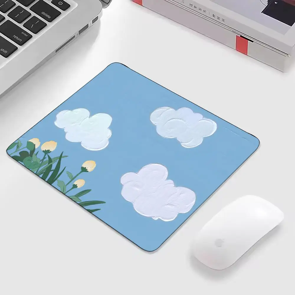 

Коврик для мыши в стиле масляной живописи, небольшой, для игровых ноутбуков, коврик для геймеров, коврик для клавиатуры, защитный коврик для стола, 22x18 см