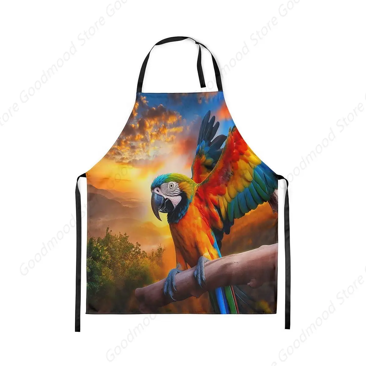 

Parrot Aprons Tropical Jungle Bird Apron Colorful Feather Chef Apron for Cooking Kitchen Baking Animal Print Kitchen Apron