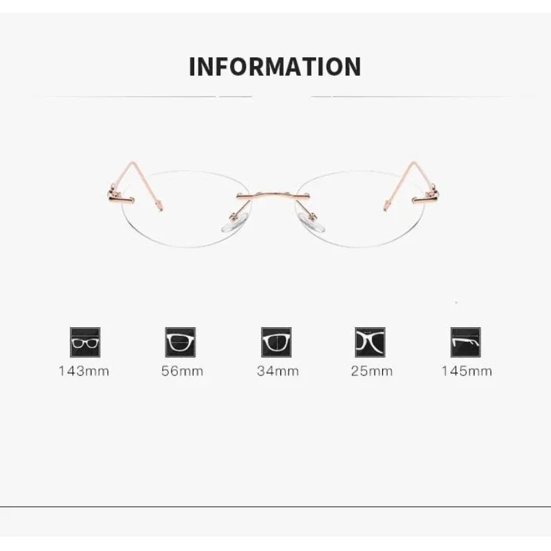 Modische rahmenlose photochrome Myopiebrille, elliptische High-Definition-Gläser und sternförmige Anti-Blaulicht-Brille – Detail 3