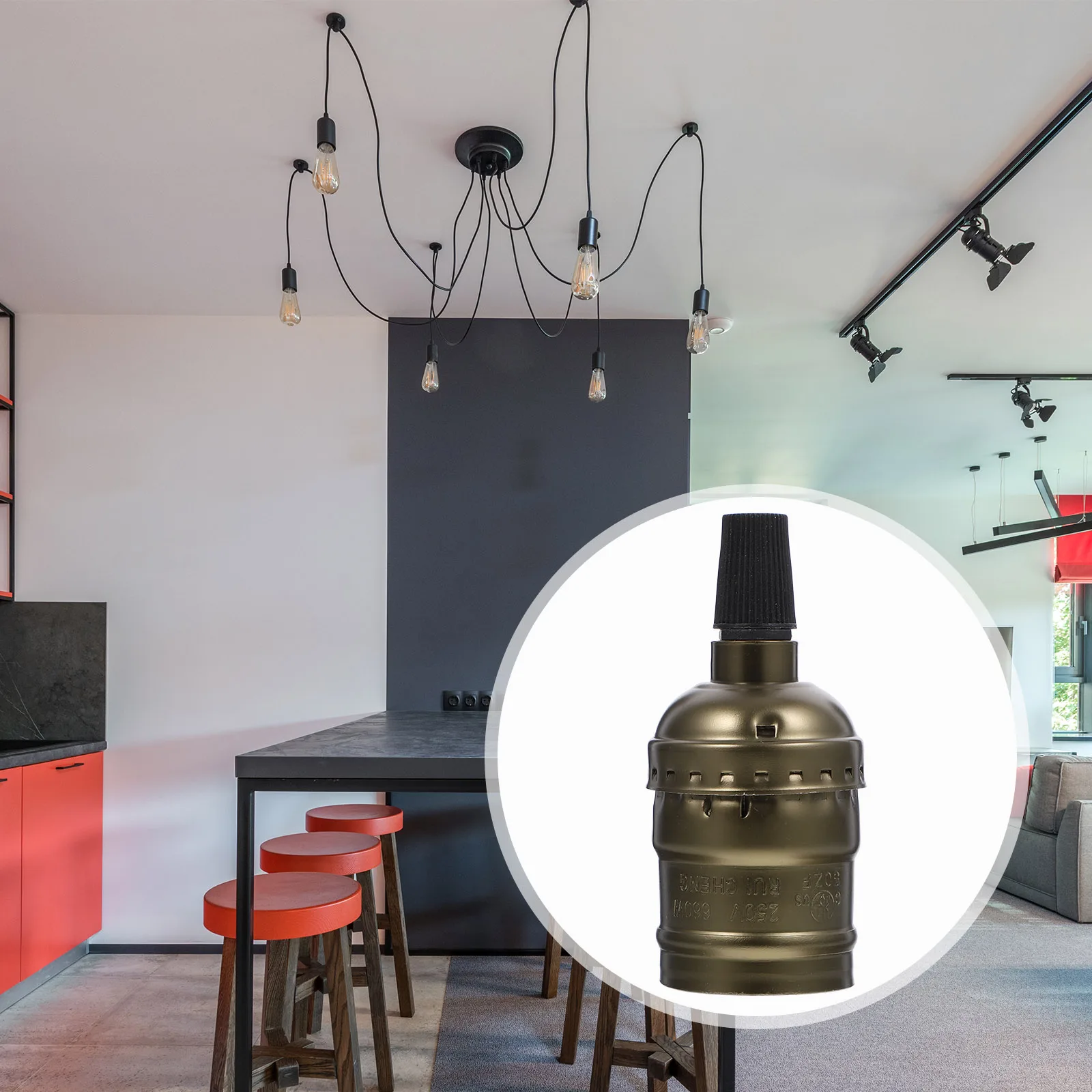 2 Pcs E27 Chandelier Lamp Holder Light Bulbs Socket Adapter Pendant Base Sockets