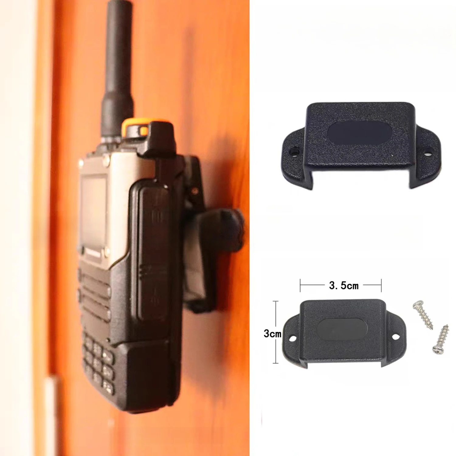 Vehicle Two-Way Radio Holder, Sturdy Car & Truck Mount Bracket with Complete Installation Screws